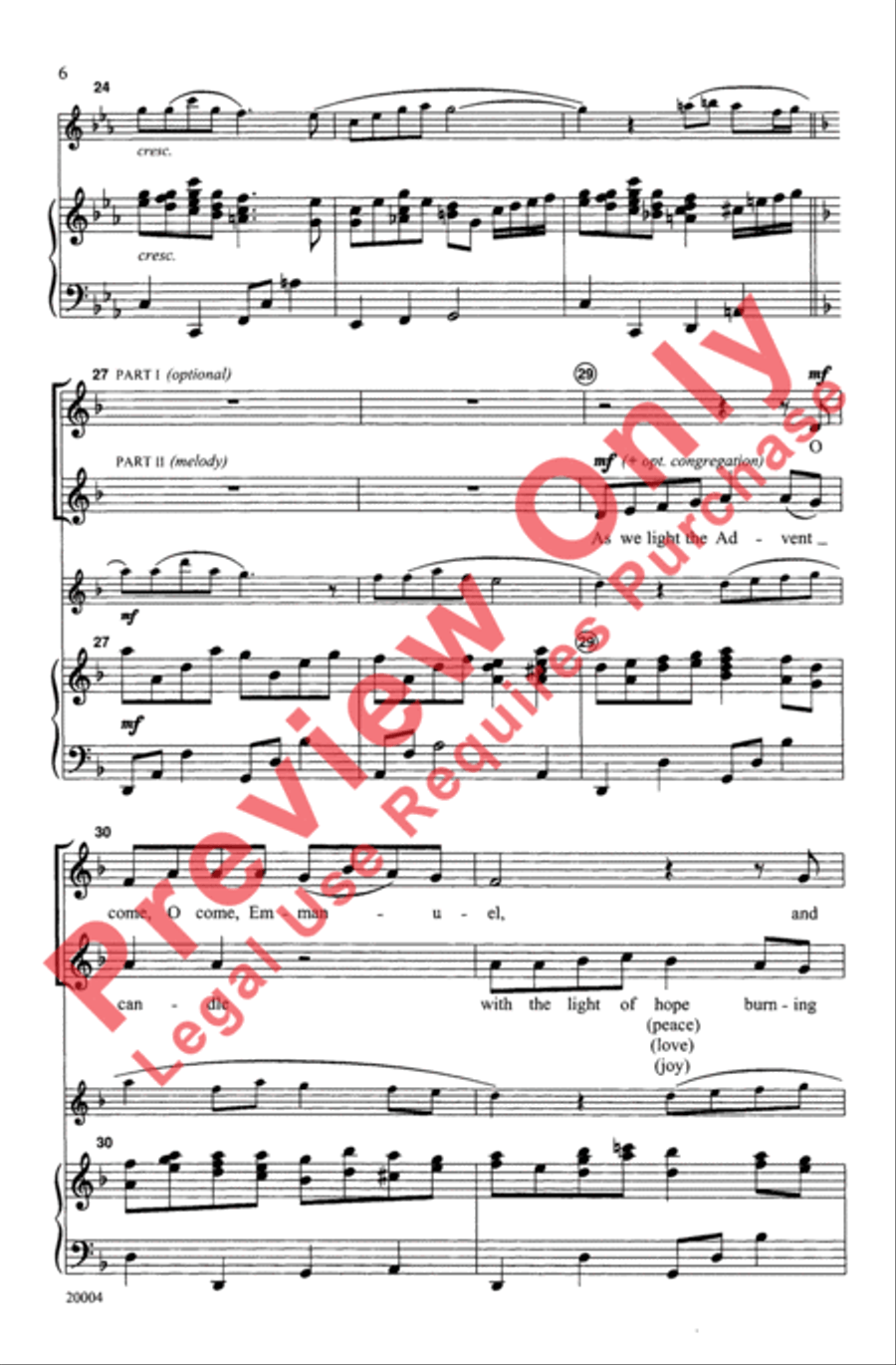 Light the Advent Candle Unison Choir scores gallery preview page 6