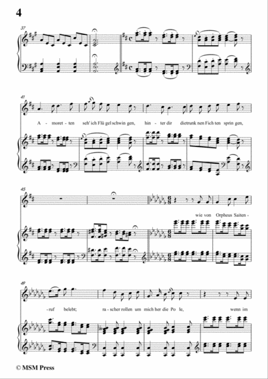 Schubert-Die Entzückung an Laura(Version I),D.577,in B flat Major,for Voice&Piano Voice scores gallery preview page 6