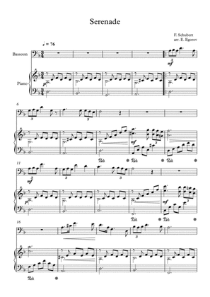 Book cover for Serenade, Franz Schubert, For Bassoon & Piano