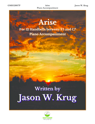Book cover for Arise (piano accompaniment for 12 handbell version)