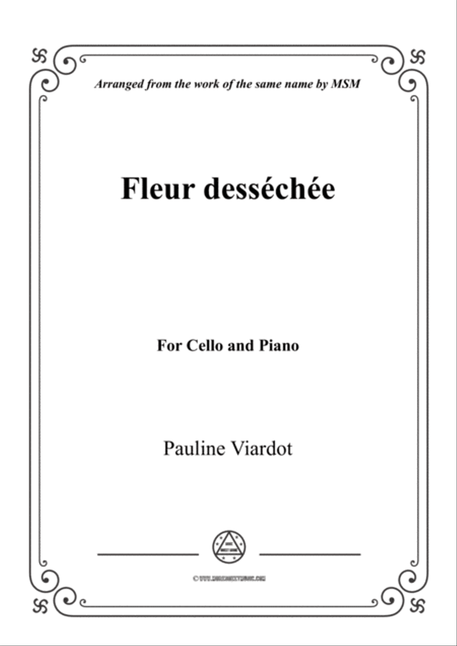 Viardot-Fleur desséchée, for Cello and Piano Piano scores gallery preview page 1
