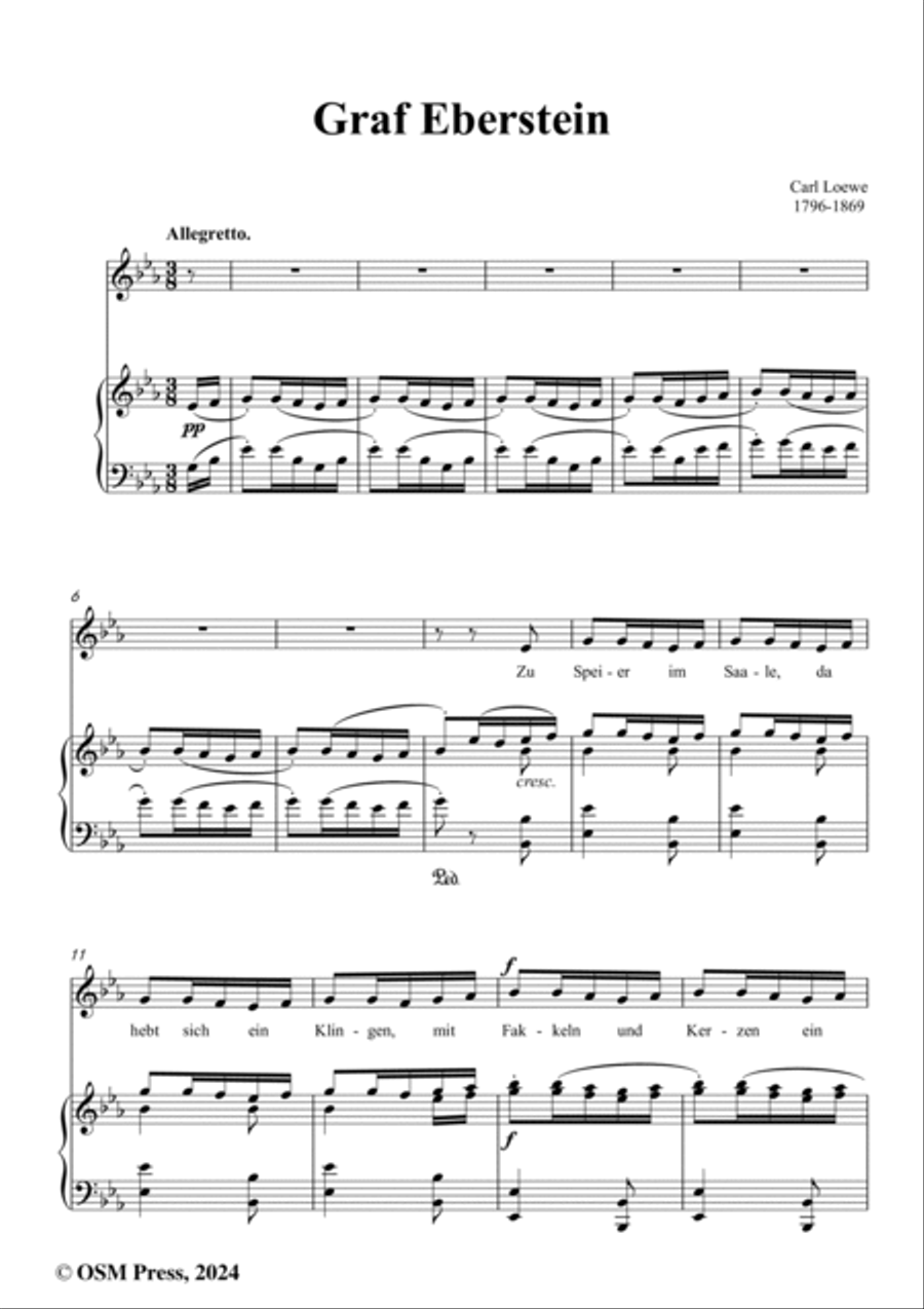 C. Loewe-Graf Eberstein(Zu Speier im Saale da hebt sich ein Klingen),in E flat Major Voice scores gallery preview page 2