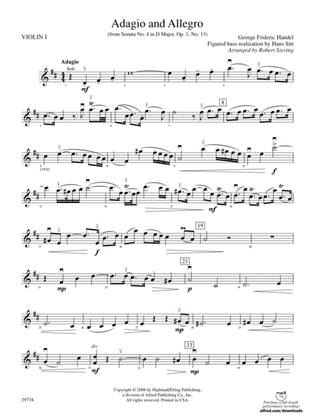 Adagio and Allegro (from Sonata No. 4 in D major, Op. 1, No. 13): 1st Violin