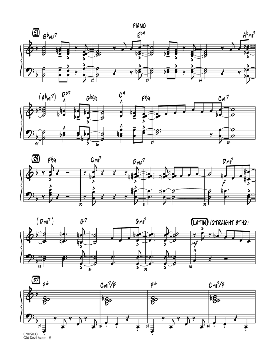 Old Devil Moon - Piano Jazz Ensemble scores gallery preview page 2