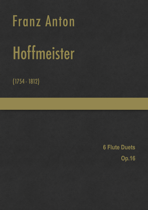 Book cover for Hoffmeister - 6 Flute Duets, Op.16