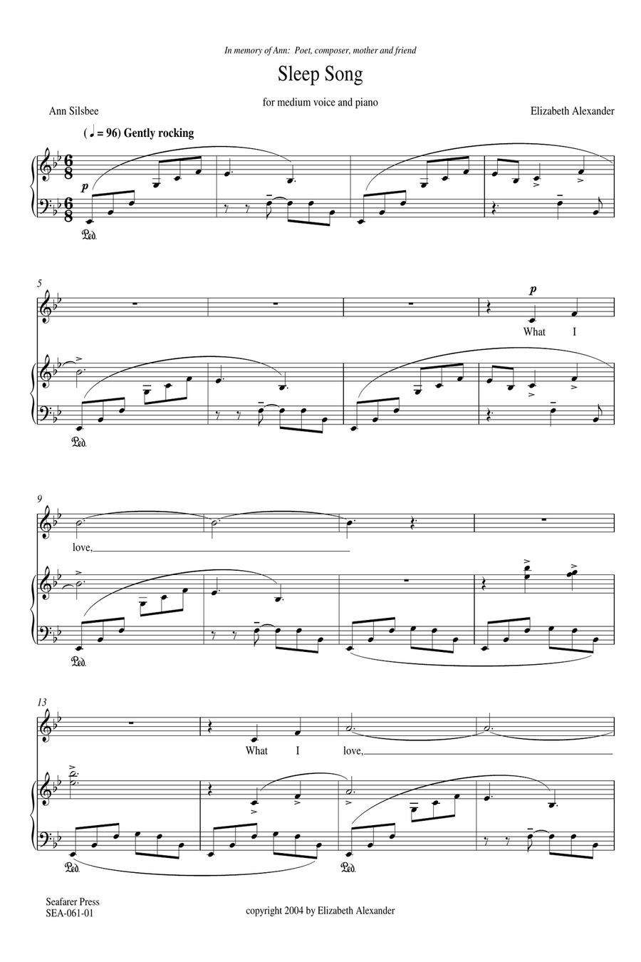 Sleep Song Alto Voice scores gallery preview page 5