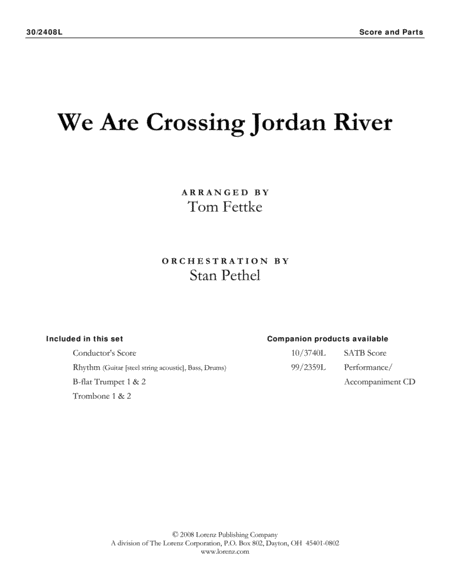 We Are Crossing Jordan River - Brass and Rhythm Score and Parts