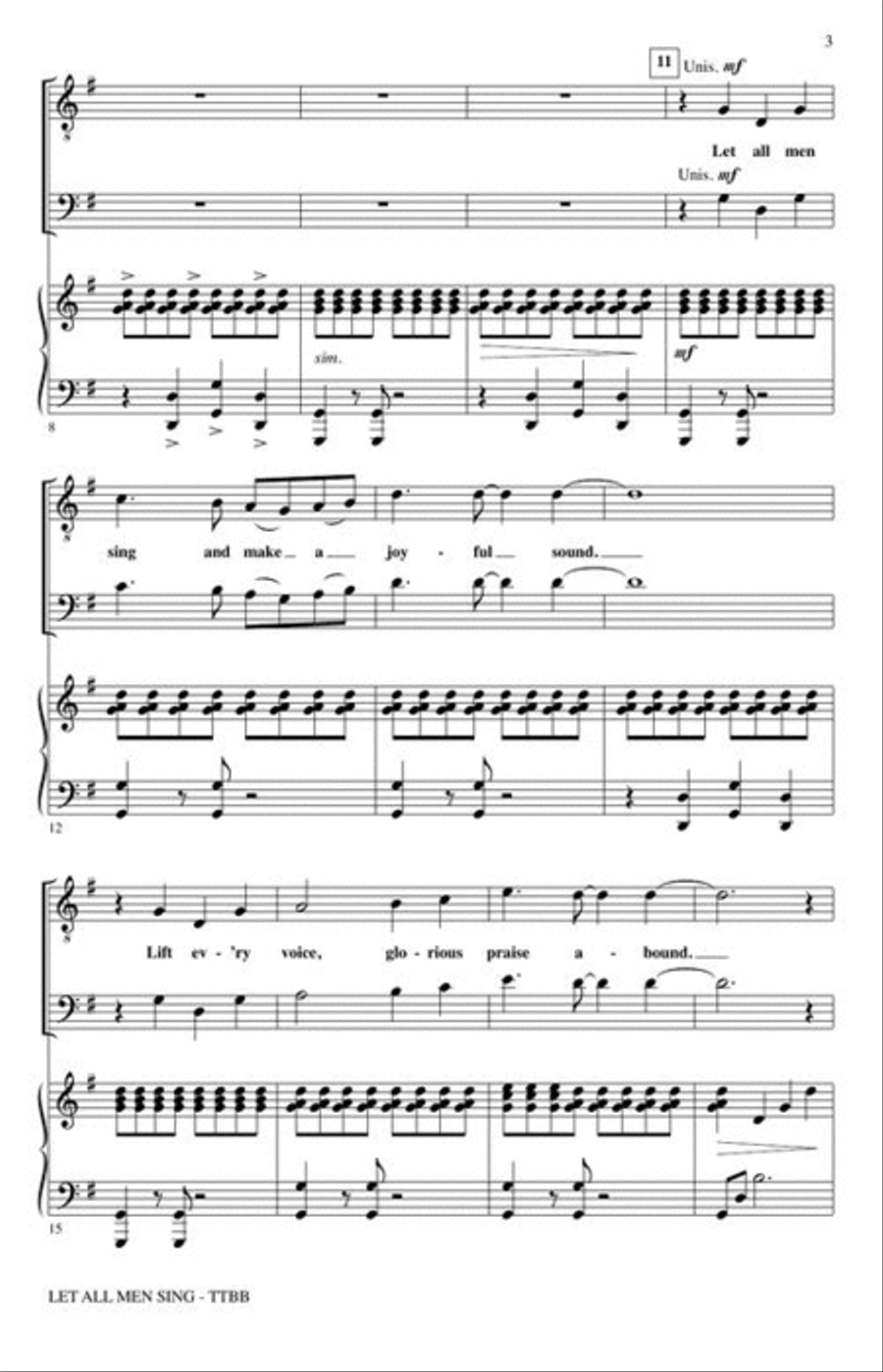 Let All Men Sing TTBB scores gallery preview page 4