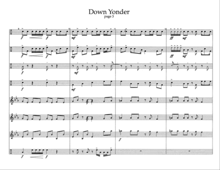 Down Yonder w/Tutor Tracks Percussion Ensemble scores gallery preview page 5