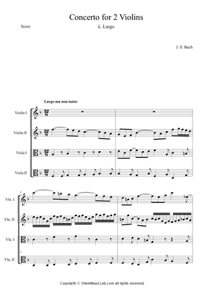 Concerto for 2 Violins in D minor BWV1043 Mov. 2