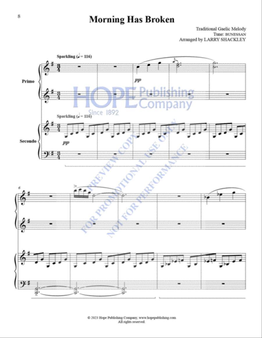 Celtic Hymns for 4-Hand Piano Piano Accompaniment scores gallery preview page 13