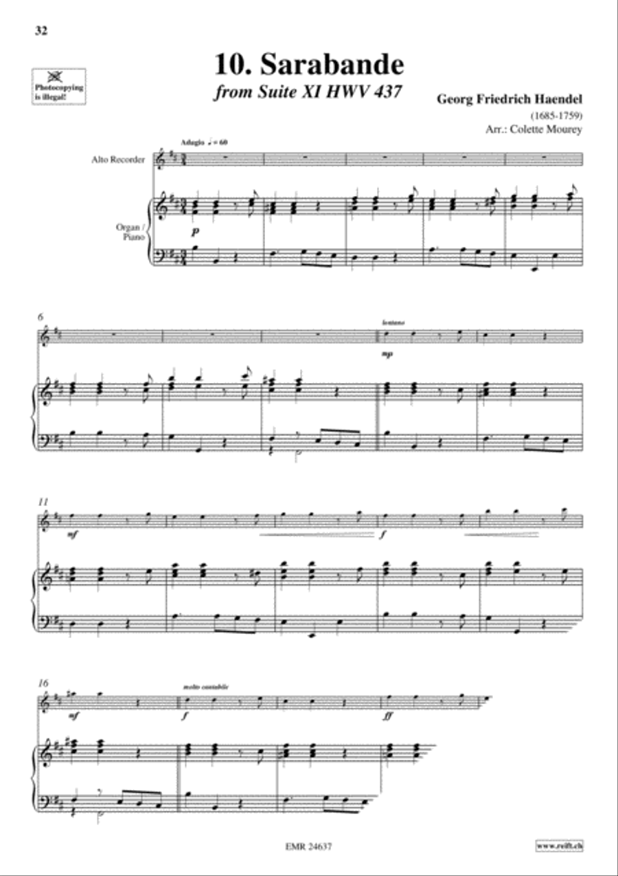 40 Greatest Baroque Hits Volume 2 Alto Recorder scores gallery preview page 12
