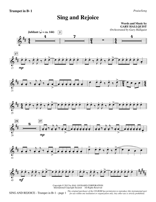 Sing and Rejoice - Bb Trumpet 1