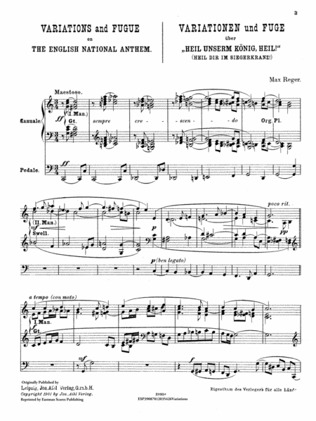 Variations and fugue on the English national anthem : for the organ