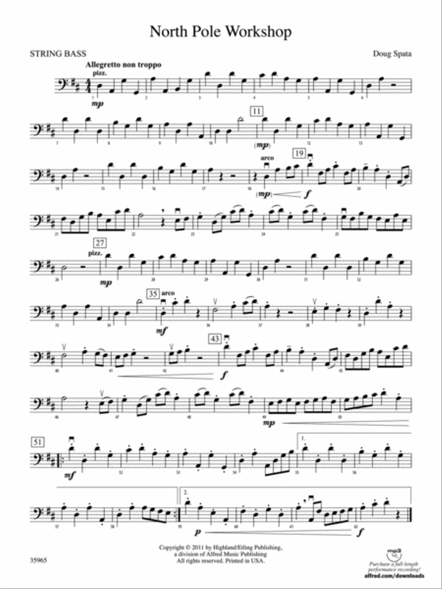 North Pole Workshop: String Bass String Orchestra scores gallery preview page 1