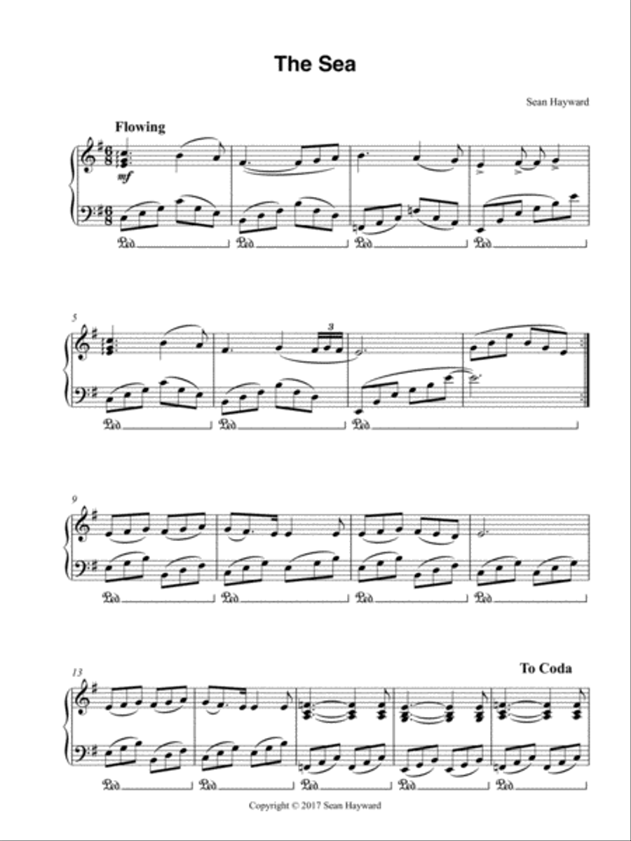 The Sea Piano Solo scores gallery preview page 1