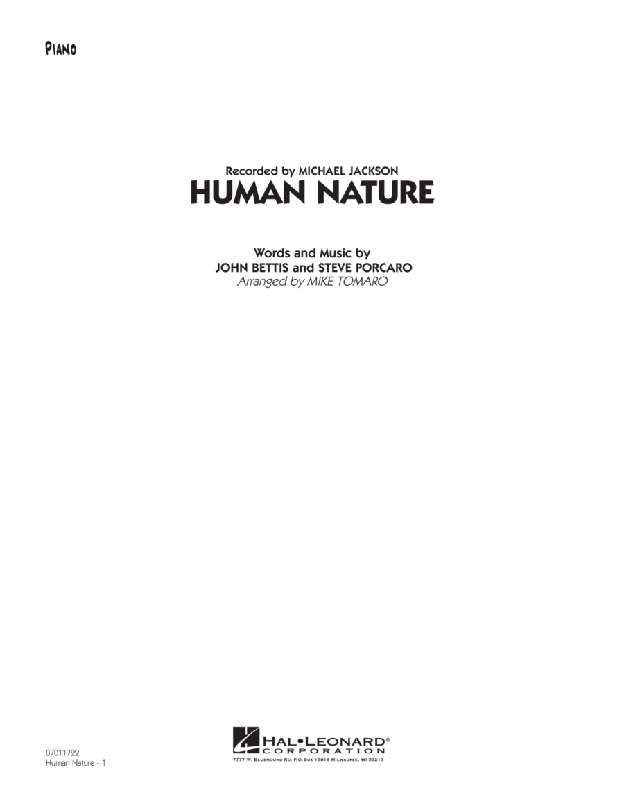Human Nature - Piano Human Nature - Piano Piano scores gallery preview page 1