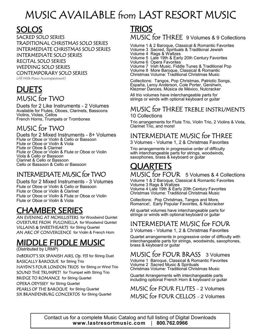 Pas de Deux from the Nutcracker for String Quartet or Piano Quintet with optional Violin 3 Part Piano Quintet scores gallery preview page 2