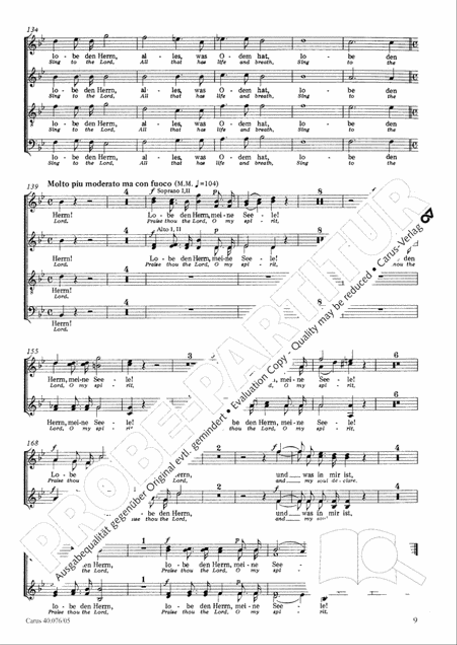 Hymn of Praise, MWV A 18 Hymn of Praise, MWV A 18 SSAATB scores gallery preview page 11