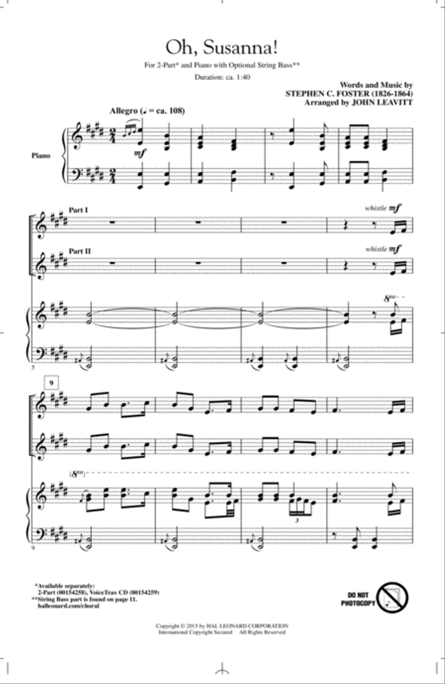 Oh! Susanna 2-Part scores gallery preview page 1