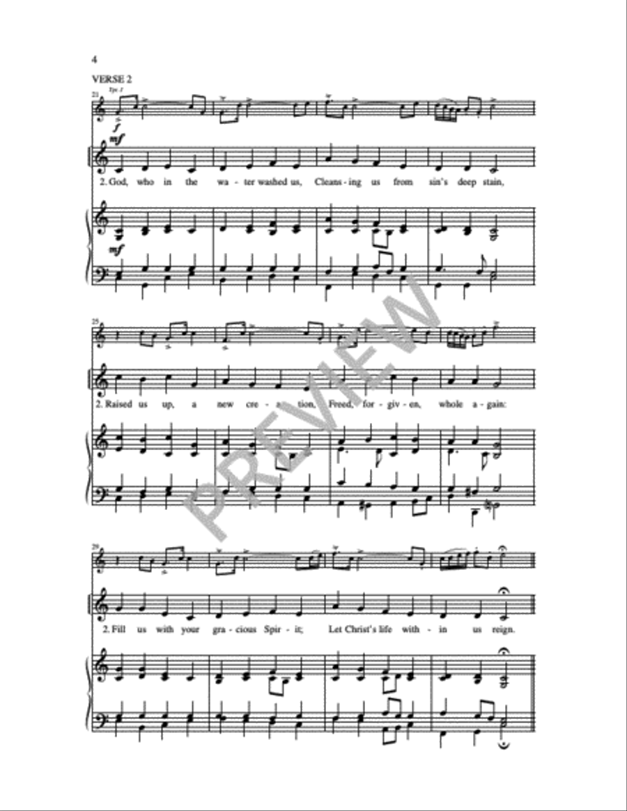 God Who at the Font Once Named Us 4-Part scores gallery preview page 5