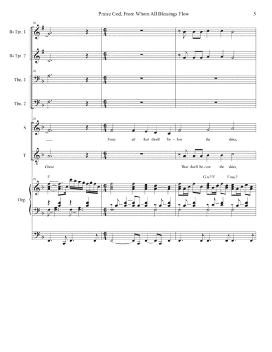 Praise God, From Whom All Blessings Flow (2-part choir - (ST) (Full Score - Alt.) - Score Only image number null