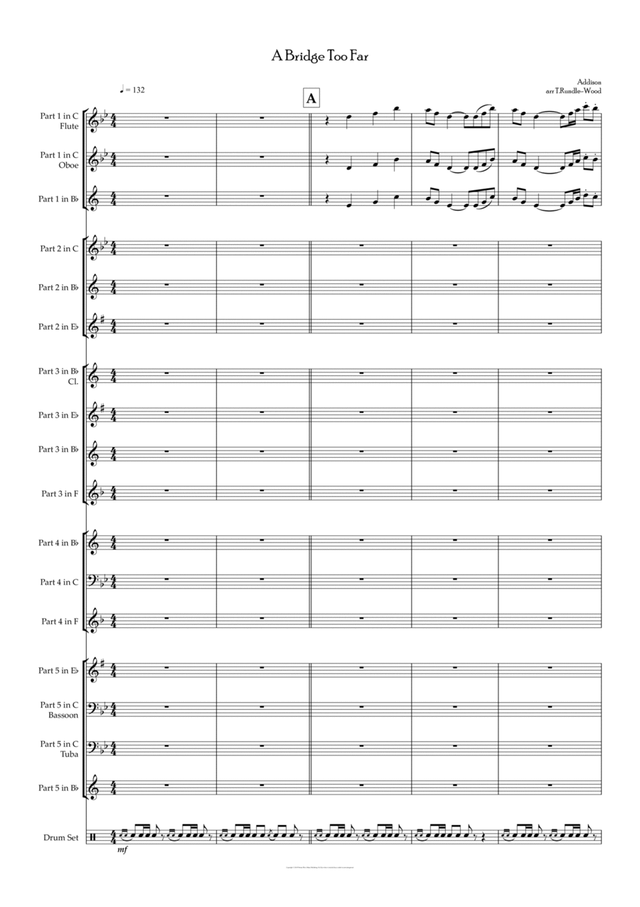 A Bridge Too Far Concert Band scores gallery preview page 1