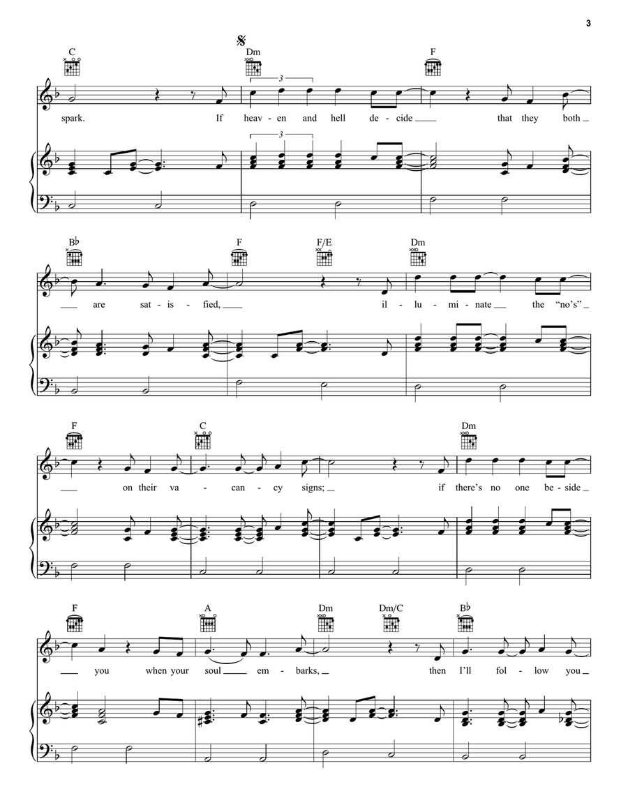 I Will Follow You Into The Dark Acoustic Guitar scores gallery preview page 3