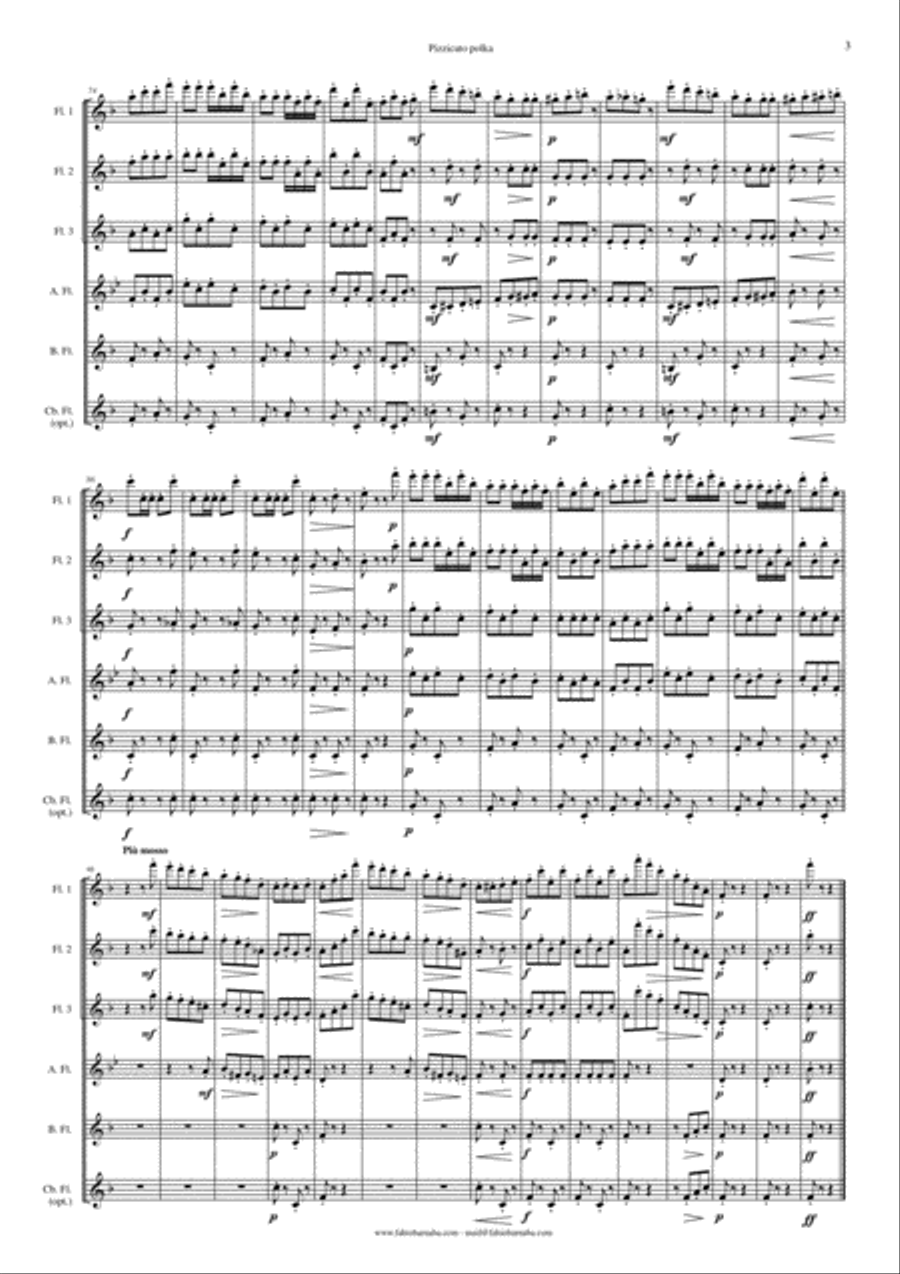 Pizzicato Polka - for Flute Choir Flute Choir scores gallery preview page 4