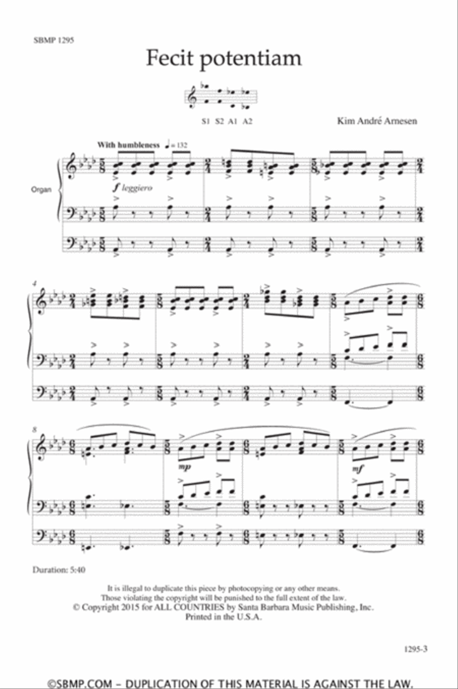 Fecit potentiam - SSAA Octavo SSAA scores gallery preview page 2