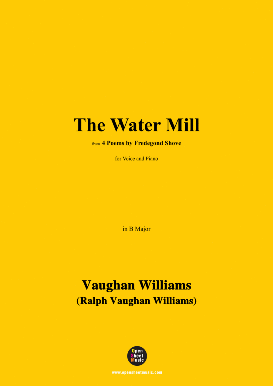 Vaughan Williams-The Water Mill(1925),in B Major Voice scores gallery preview page 1