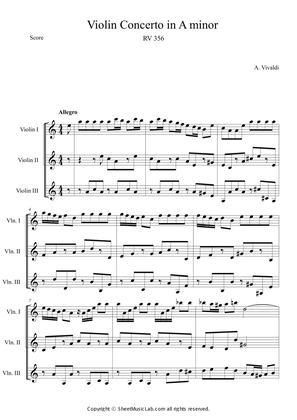 Book cover for Violin Concerto in A minor RV 356
