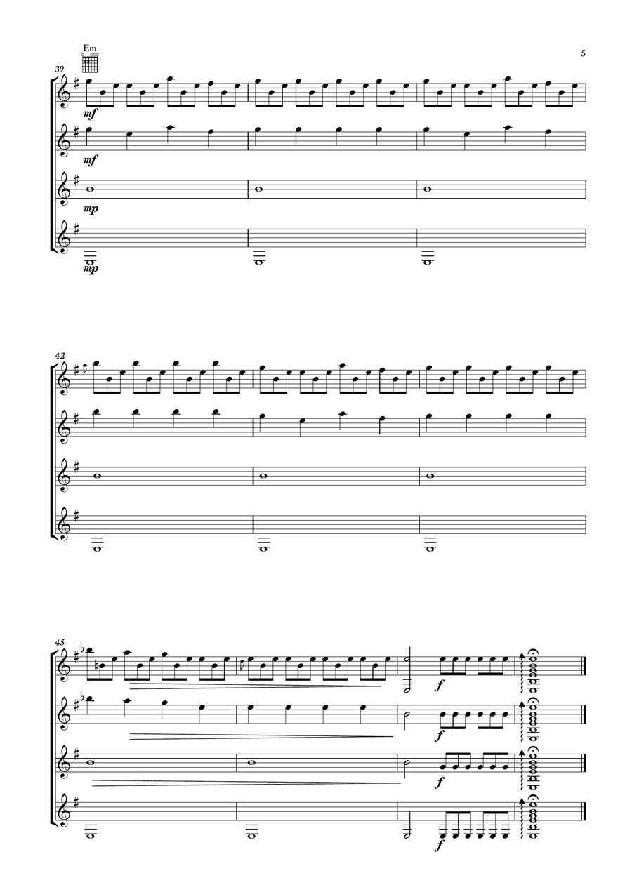 The Last Of Us Guitar Ensemble scores gallery preview page 5