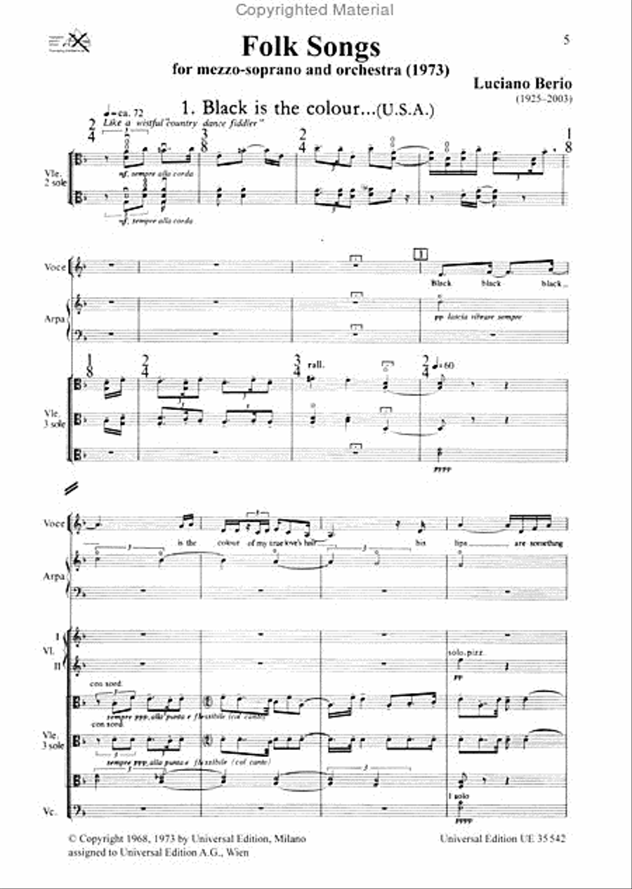 Folk Songs Folk Songs Orchestra scores gallery preview page 2