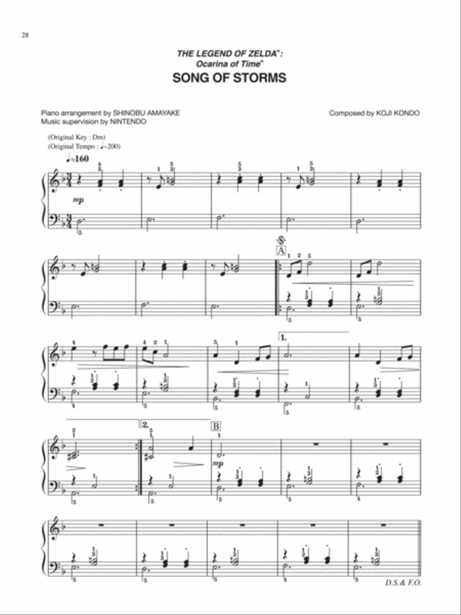 The Legend of Zelda™: Ocarina of Time™ Song of Storms Easy Piano scores gallery preview page 1