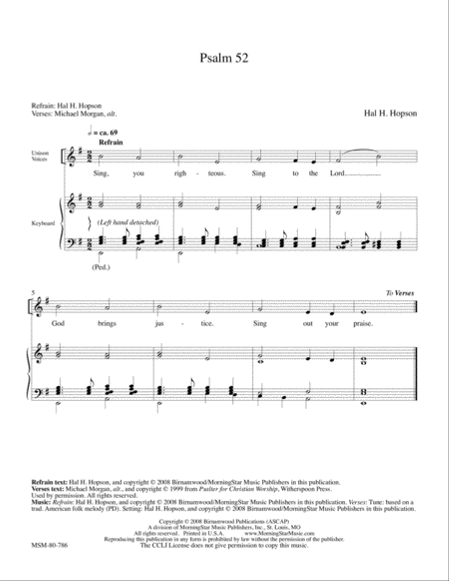 Psalm 52 4-Part scores gallery preview page 1