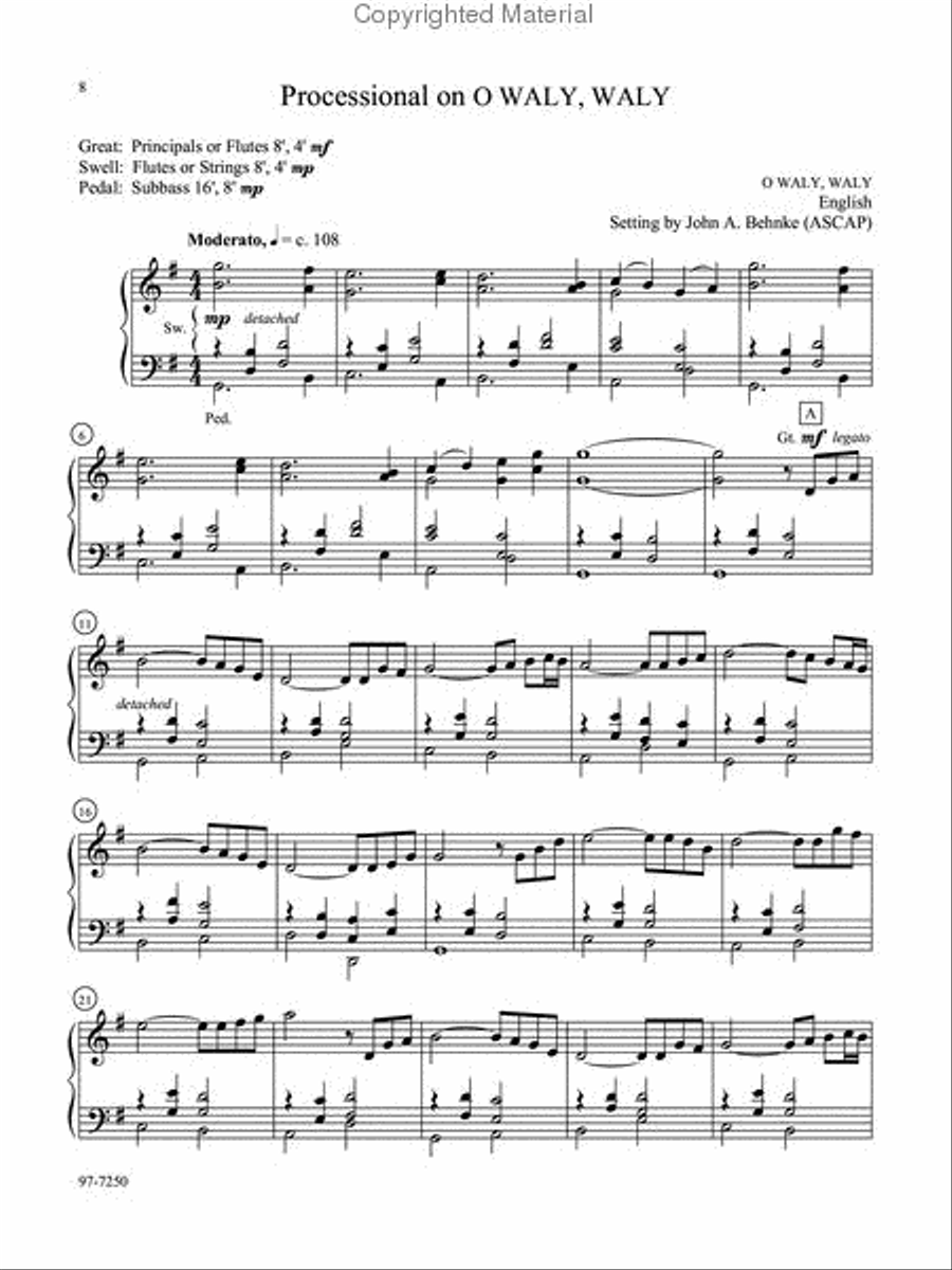 Six Easy Pieces for Weddings or General Use Organ scores gallery preview page 4