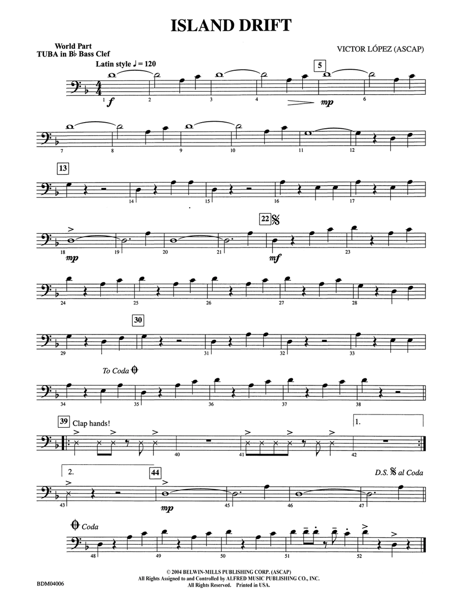 Island Drift: (World Part) B-flat Tuba B.C.