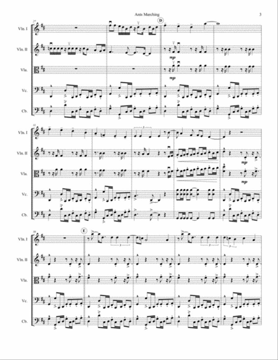 Ants Marching String Quartet scores gallery preview page 4