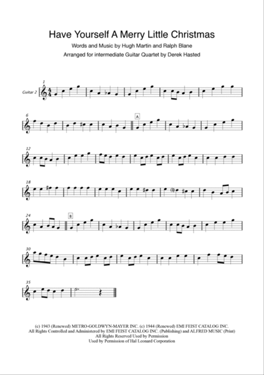 Have Yourself A Merry Little Christmas from MEET ME IN ST. LOUIS Guitar Ensemble scores gallery preview page 4
