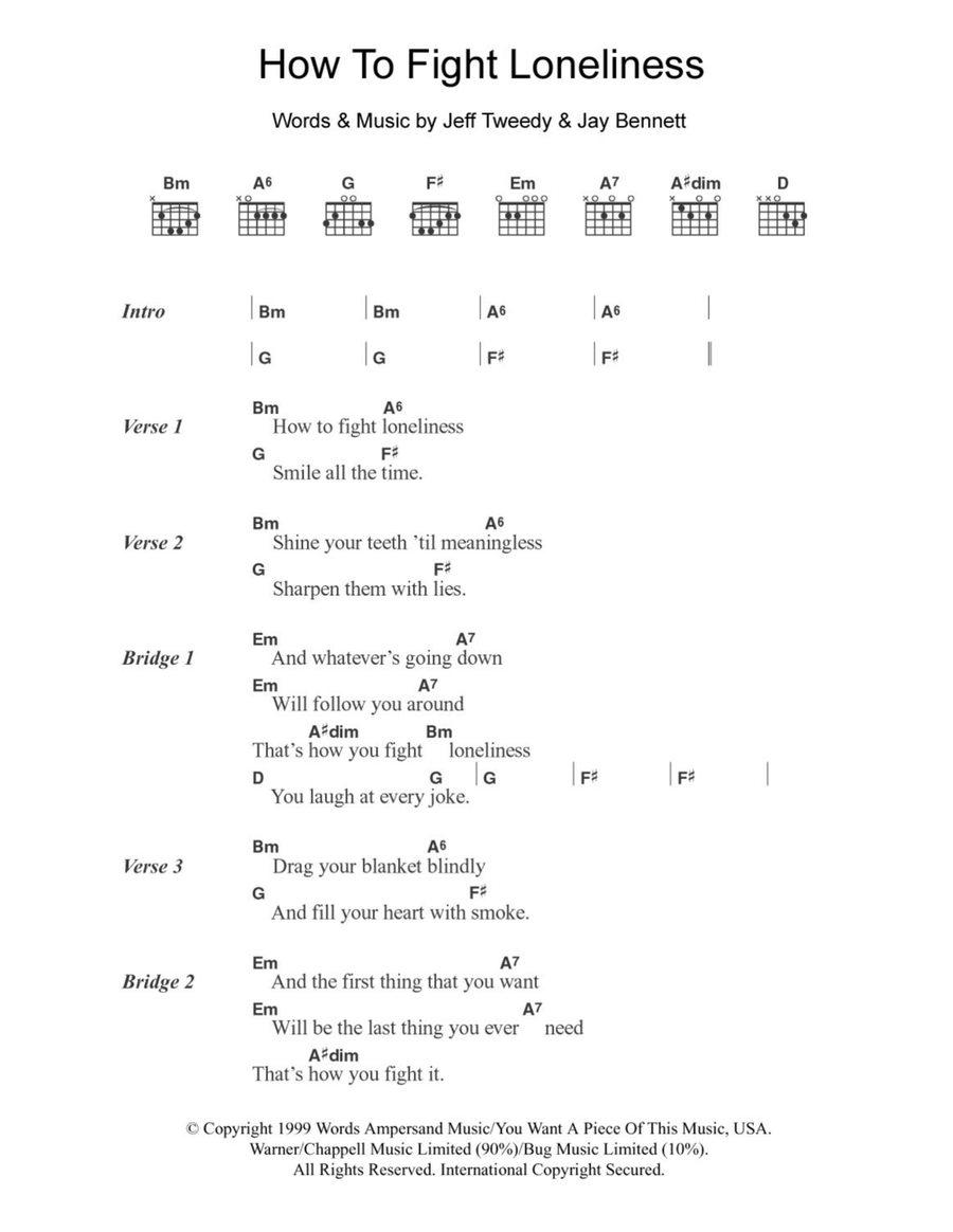 How To Fight Loneliness Acoustic Guitar scores gallery preview page 1