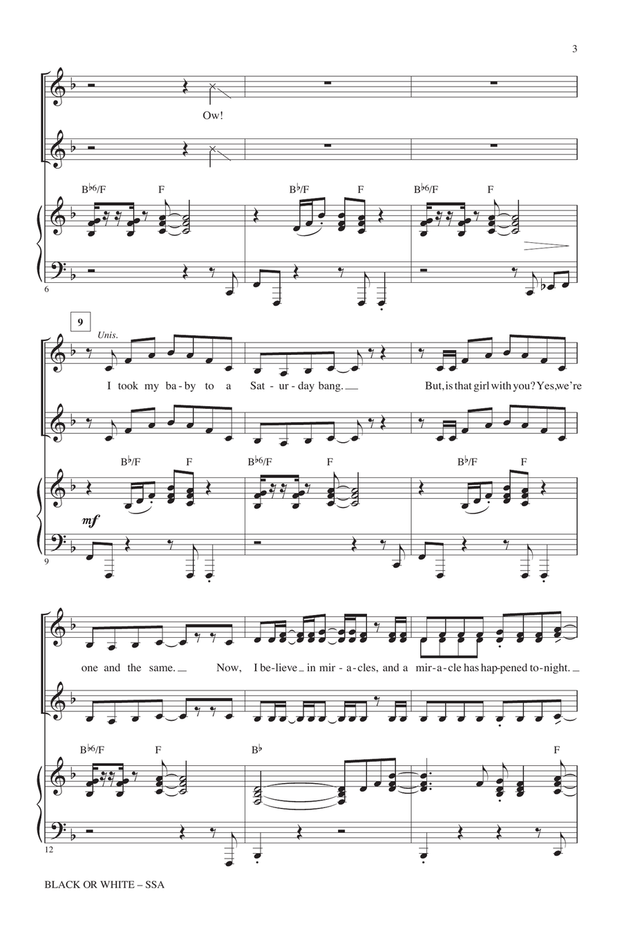 Black Or White (arr. Kirby Shaw) SSA scores gallery preview page 2