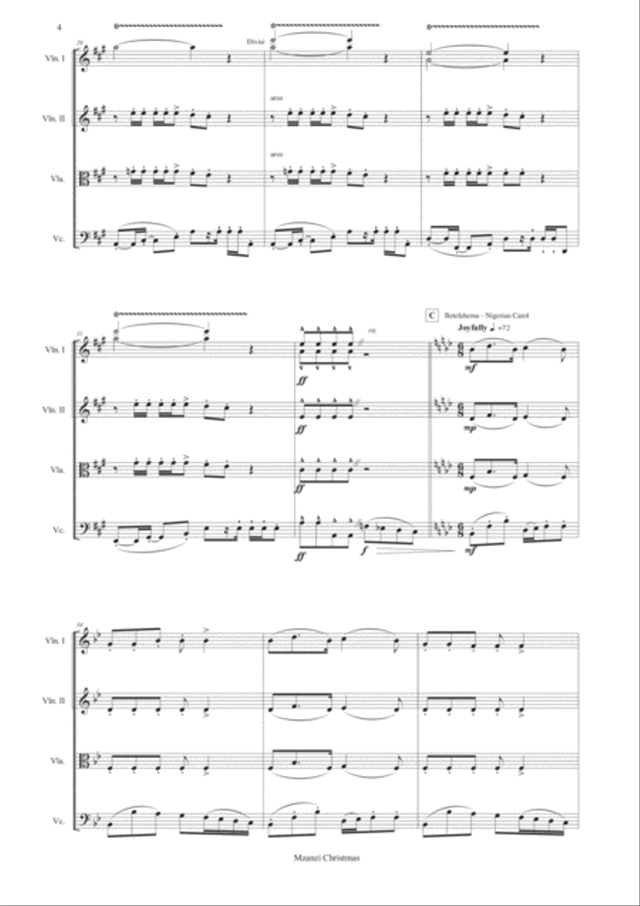 Mzanzi Christmas String Trio scores gallery preview page 4