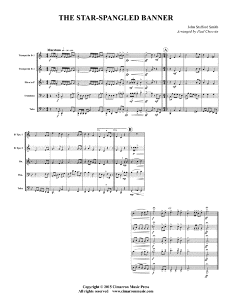 The Star-Spangled Banner Brass Quintet scores gallery preview page 2