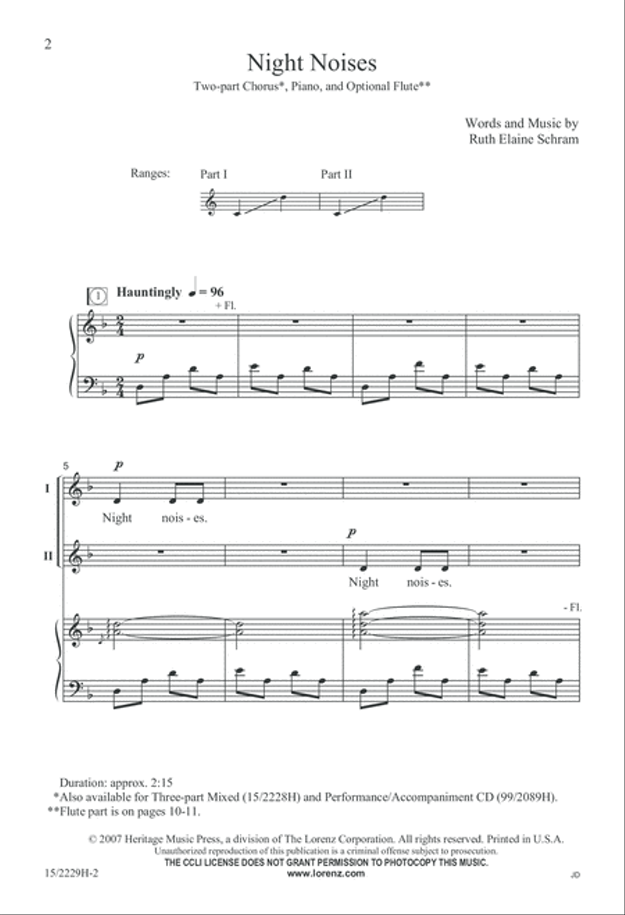 Night Noises 2-Part scores gallery preview page 3