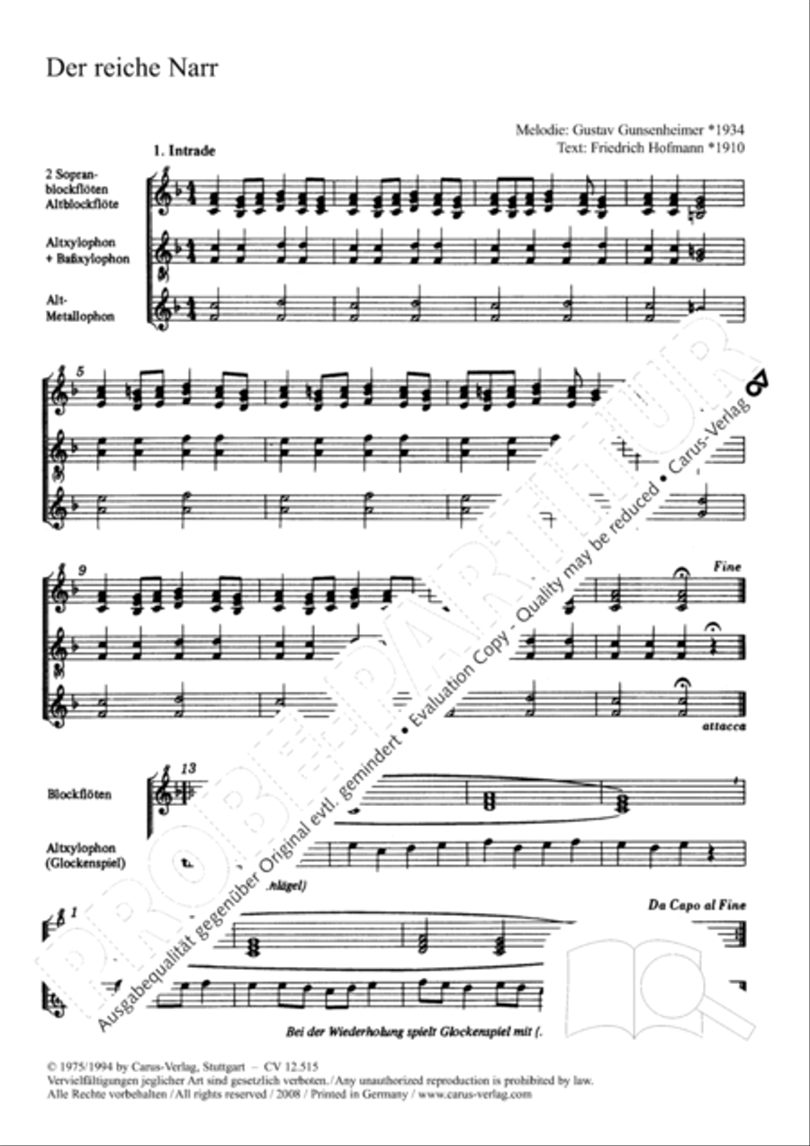 Der reiche Narr Der reiche Narr Unison Choir scores gallery preview page 4