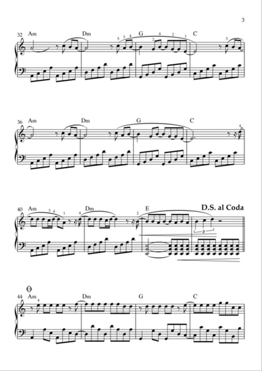 Flowers Flowers Piano Solo scores gallery preview page 3