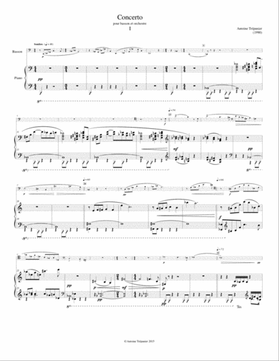Concerto for Bassoon and Orchestra (Piano reduction) Bassoon Solo scores gallery preview page 3
