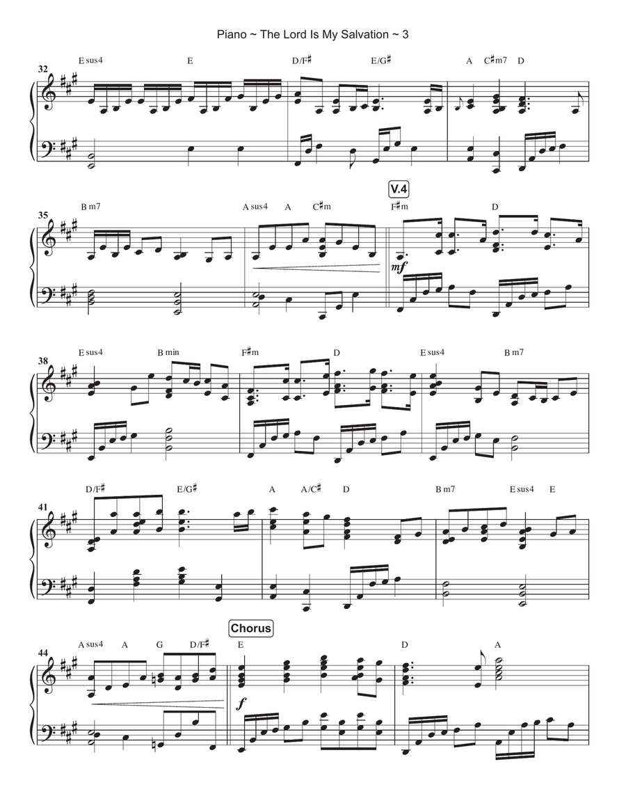 The Lord Is My Salvation Piano Solo scores gallery preview page 4