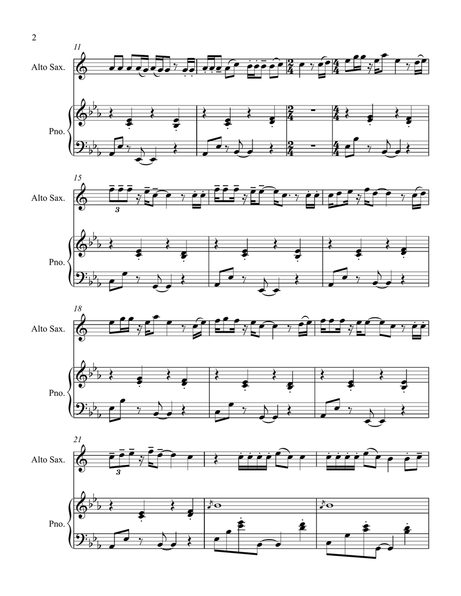 Memories Memories Alto Saxophone scores gallery preview page 4